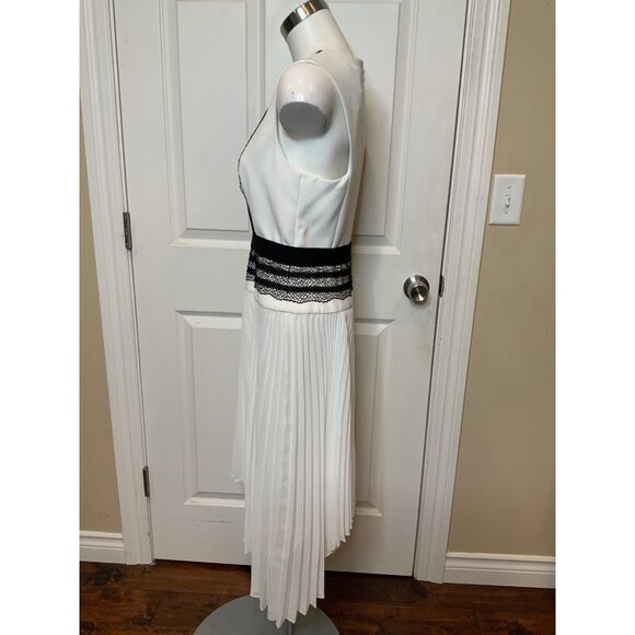 BCBG Max Azria Adelyn White Pleated Skirt High-Low Dress NWT $368 Size 8 - Picture 4 of 8